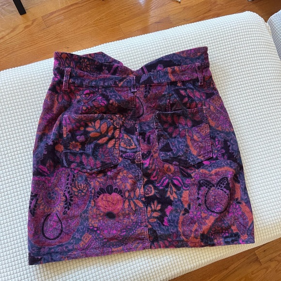Pilcro corduroy Floral Purple Button-Up Skirt - Picture 2 of 4